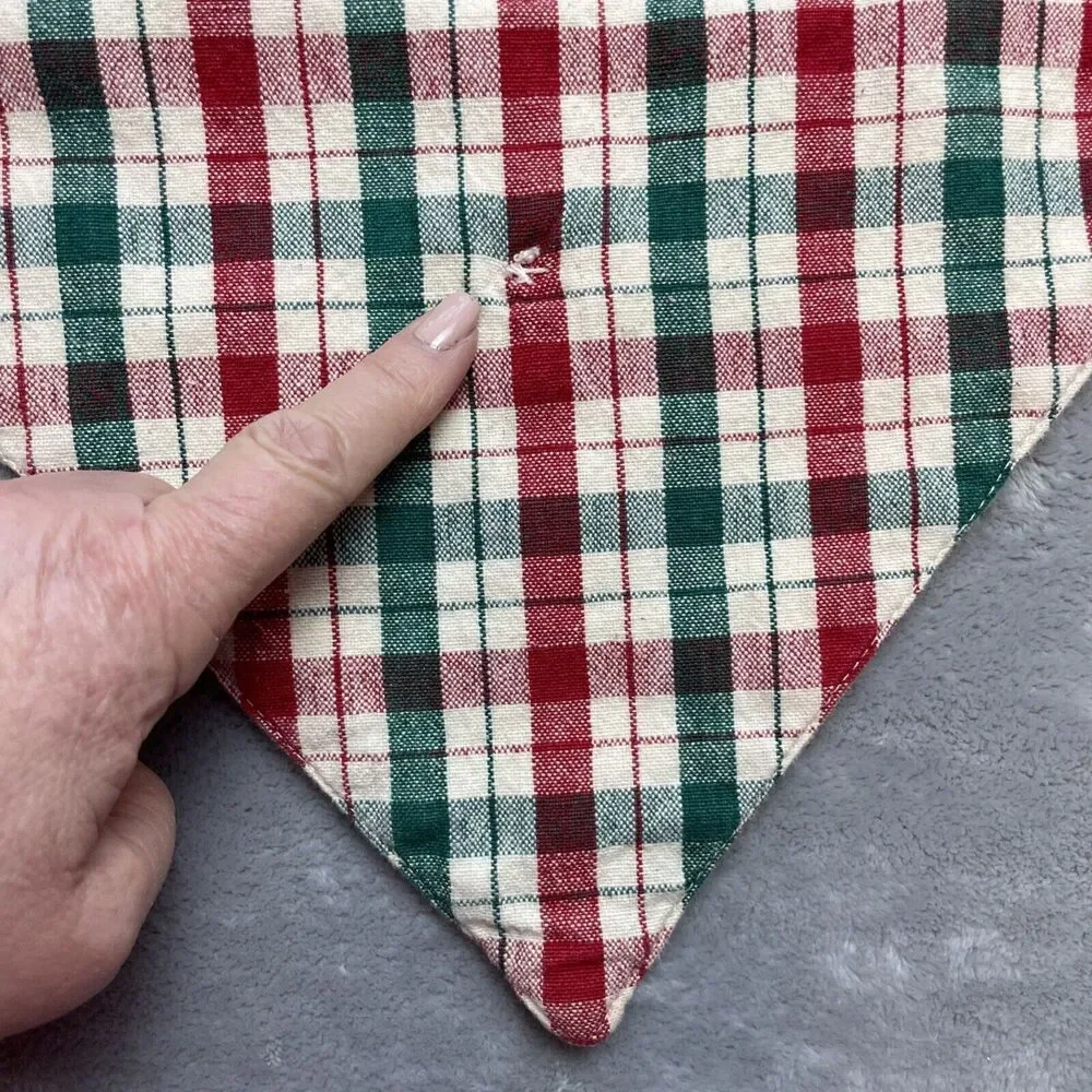 Muslin Check Table Runner Red Green Reversible‎ Farmhouse Country Xmas 12